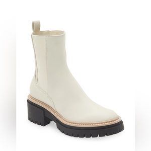 Nordstrom Open Edit Lug Sole Chelsea Boots - Ivory Size 7